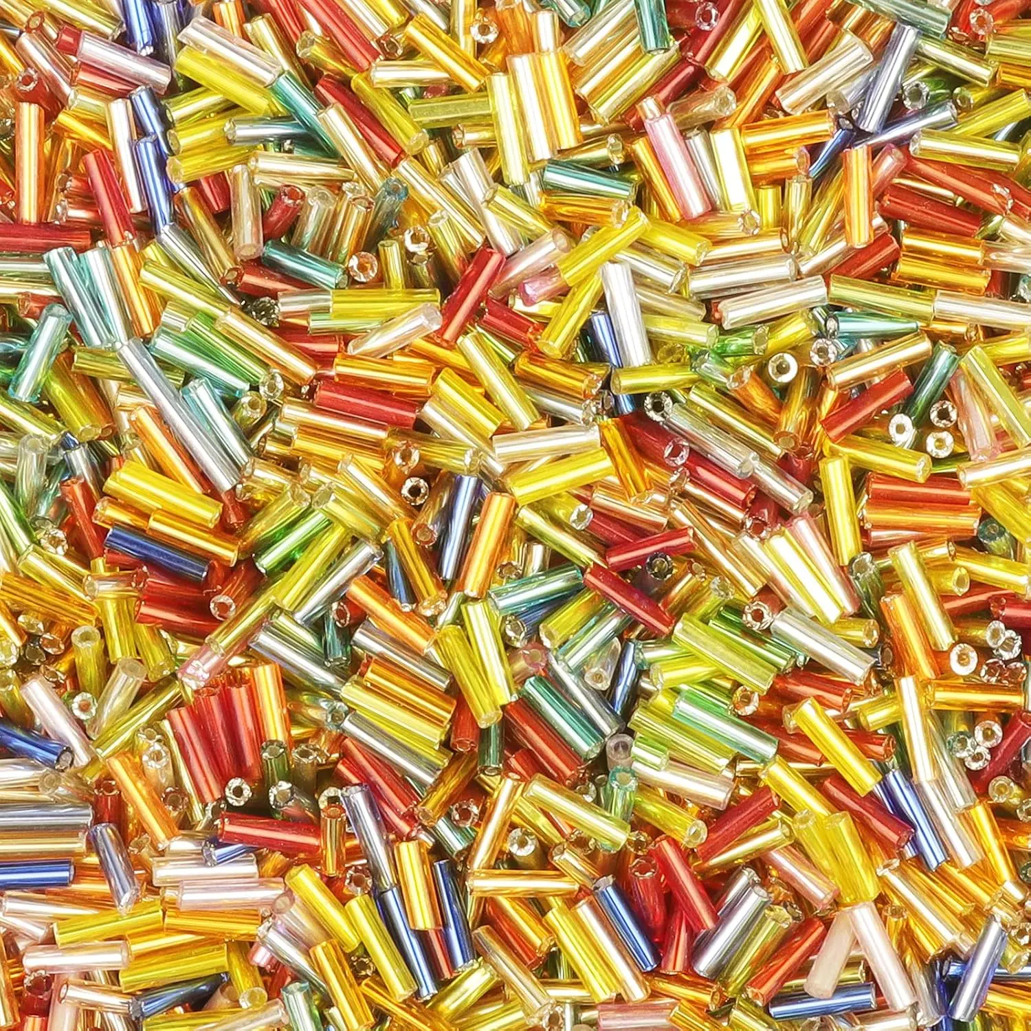 4000 count Multicolor Bugle Beads Bulk -Tube Long Bead,Embroidery Beads for  Making, Bracelet,Necklaces Supplies,Craft Supplies(7x2mm)