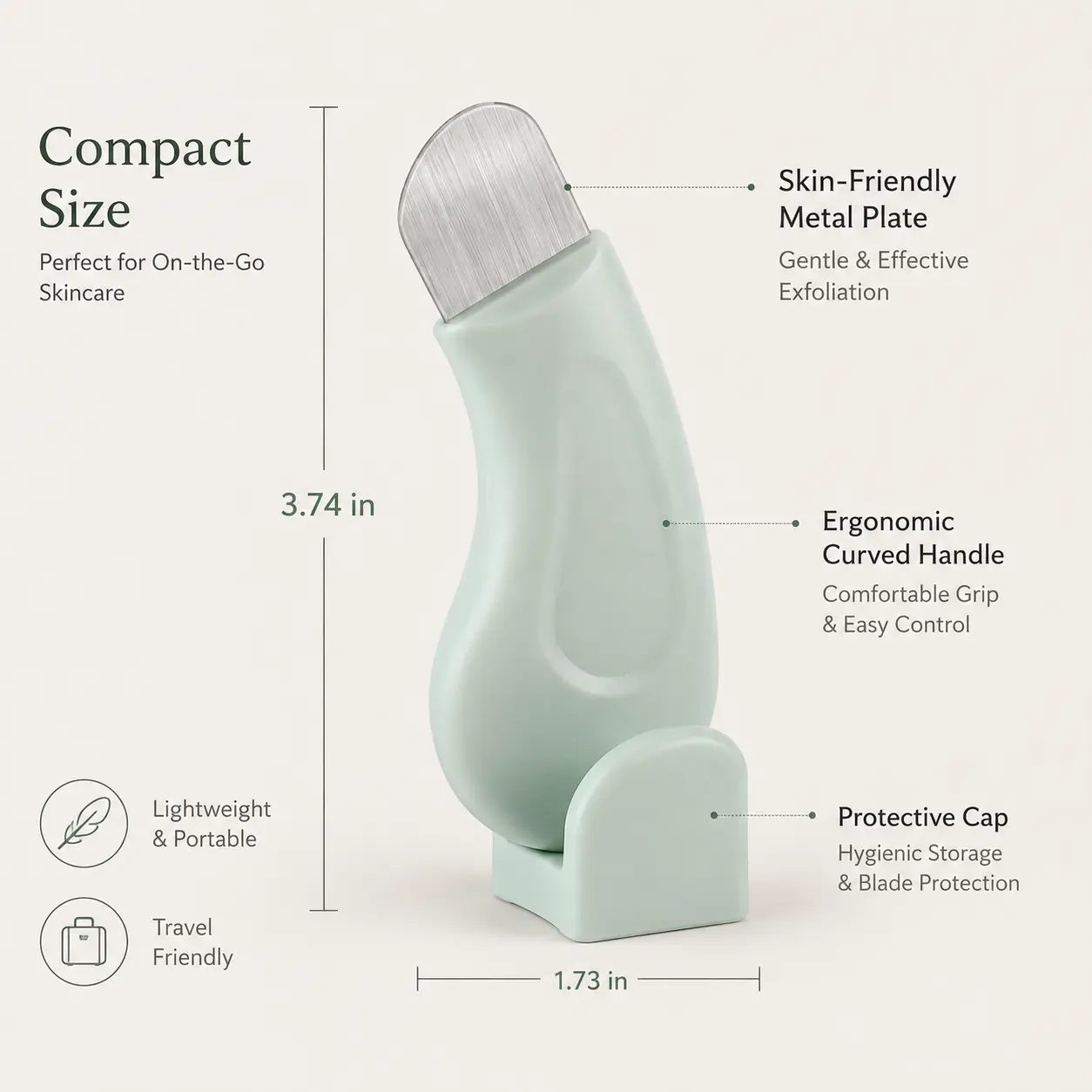 Blackhead Remover Tool, Stainless Steel Face Scraper and Skin Spatula with Silicone Cover for Deep Cleansing, Nose and T-Zone Skin Care