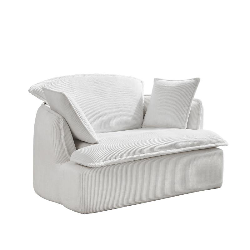 [SOIYELIFE] Convertib Compressed Sofa Chair with Ottoman, Modern Corduroy Fabric Armchair for Small Spaces, Living Room, Dorm, or Apartment