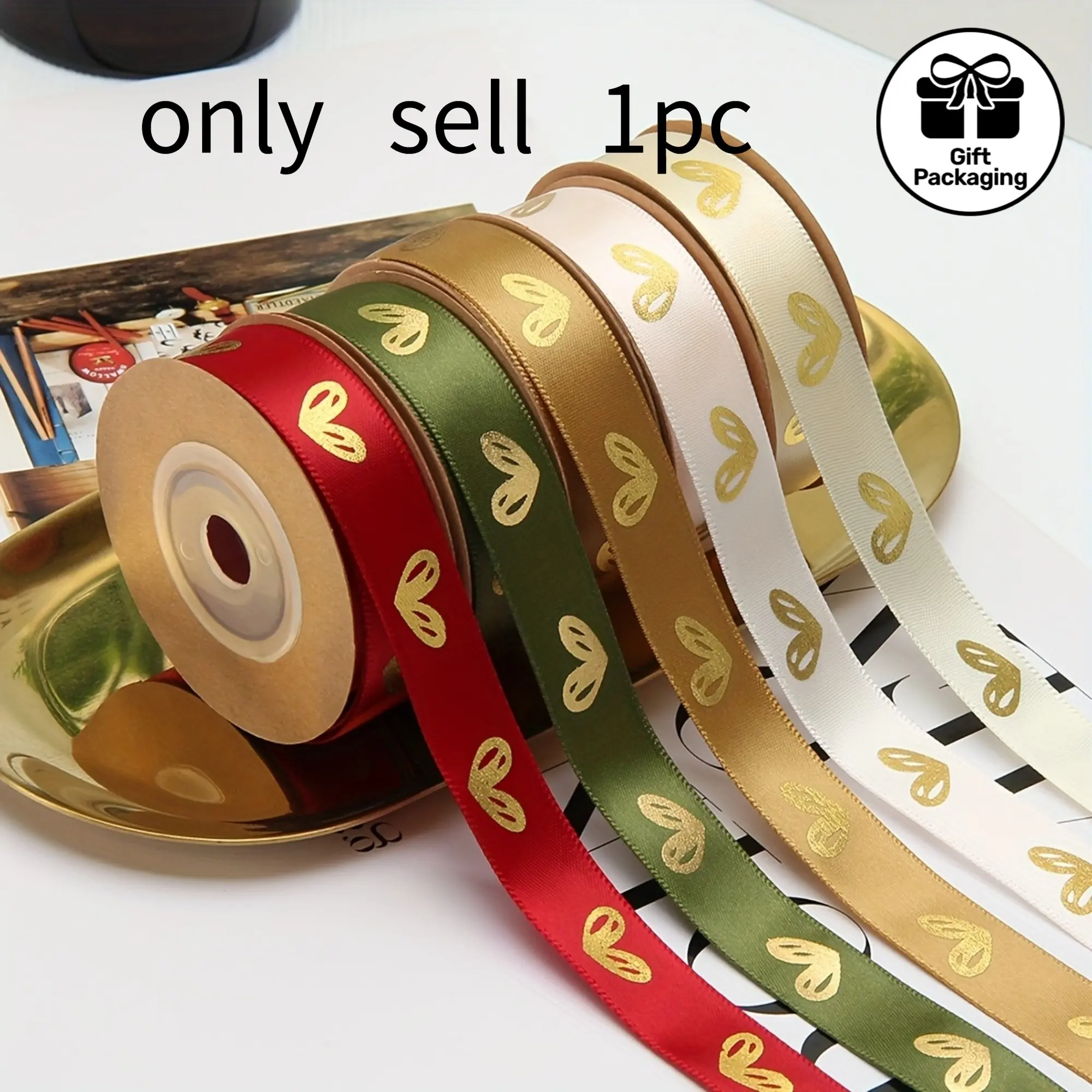 1pc 10yd Satin Ribbon for Gift Box, Bag Packaging Bow Tie - Valentine's Day Flower Wrapping Cake Decoration Wedding Party DIY Craft Sewing Accessories