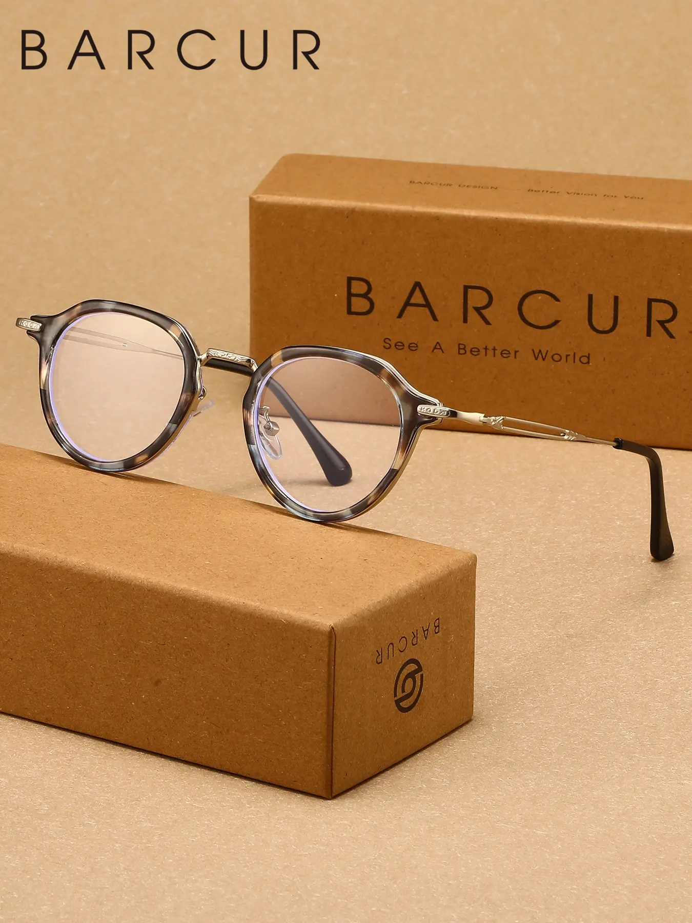 BARCUR Classic Retro Oval Frame Anti Blue Light Glasses For Men Women, Thin Metal Eyeglasses For Office Work & Reading, Block Blue Light To Relieve Eye Fatigue, Complete Brand Gift Packaging