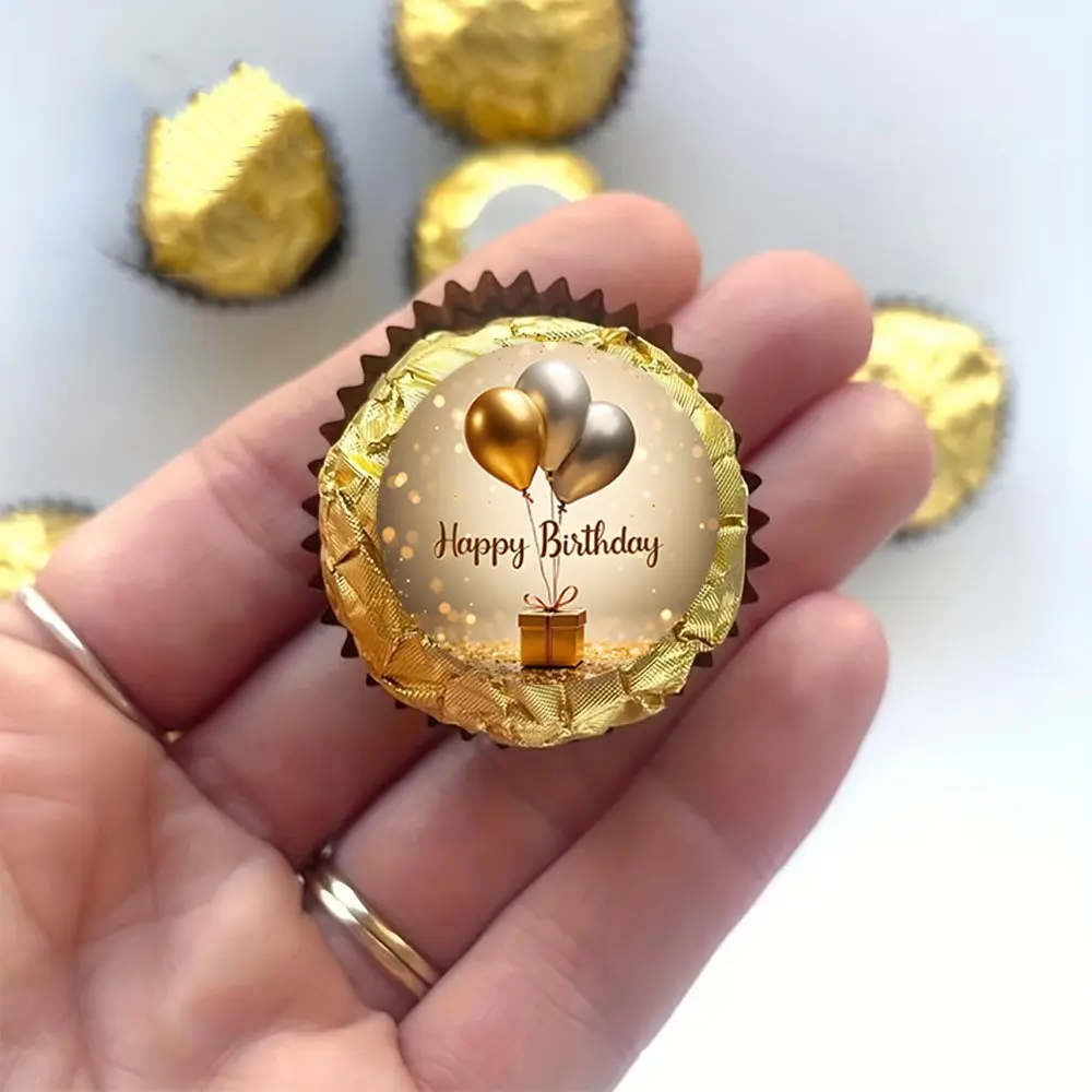 200 Luxury Milestone Birthday Stickers, Glossy Metal Tone Balloon Bouquets, Gift Box Decor, Party Decoration, Holiday Gifts, Gift for Birthday