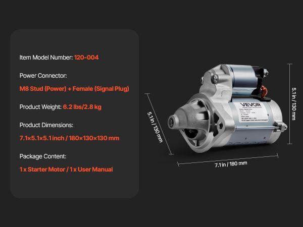 VEVOR Starter High Torque Starter Motor for Pontiac Toyota 17841 2800330 3371171 VEVOR Starter High Torque Starter Motor for Pontiac Toyota 17841 2800330 3371171
