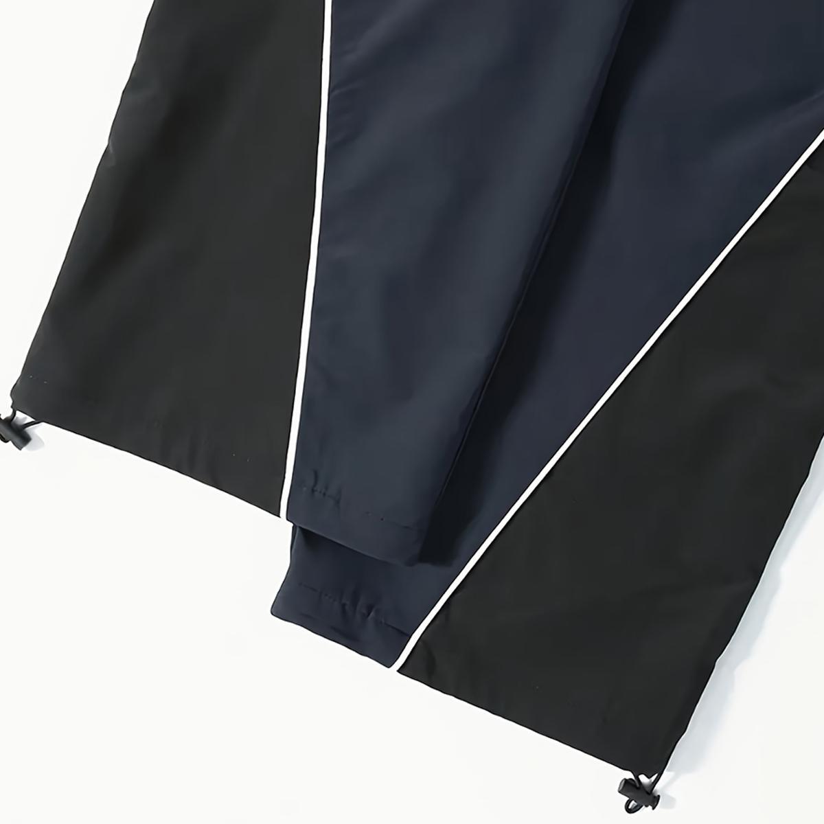 2026 Men's Retro Striped Track Pants, Elastic Waist Drawstring Baggy Windbreaker Joggers with Side Pockets, Lightweight Breathable 90s Streetwear Track Pants for Running, Gym, Daily Wear, Men's Fashion Y2K Bottoms