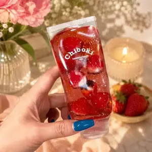Chiboki Jam Squishy 4 Pack, Toothpaste Tube Clear Gel Squeeze Fidget Sensory Toys, No Mess Asmr, Stress Relief Toy for Kids & Adults