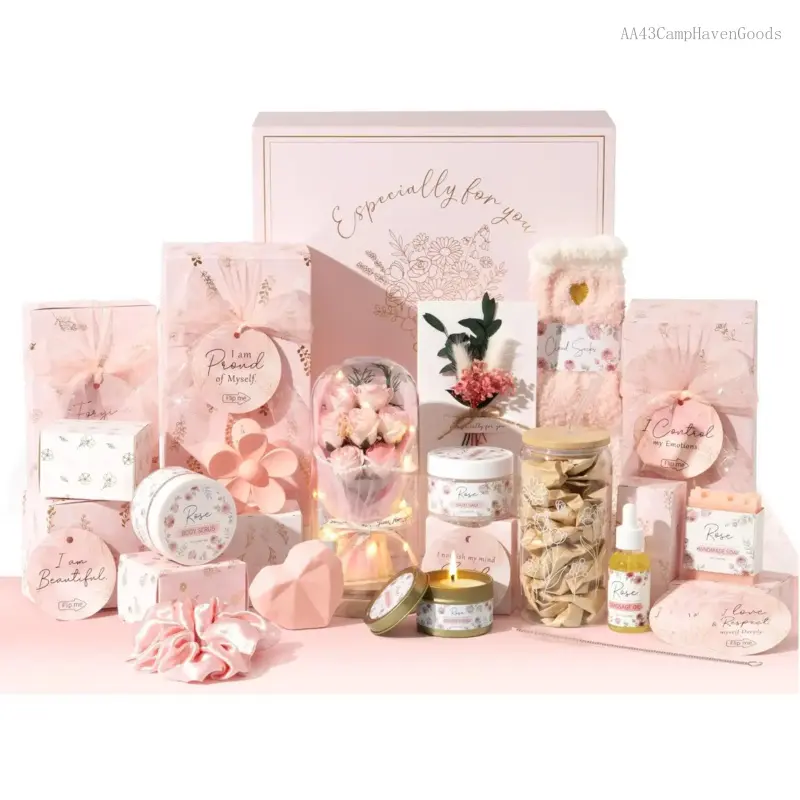 Trendy Spa Gift Set for Women & Teen Girls, Relaxing Birthday Box with Beauty Products and Empowering Challenges for Mom, Daughter, Sister