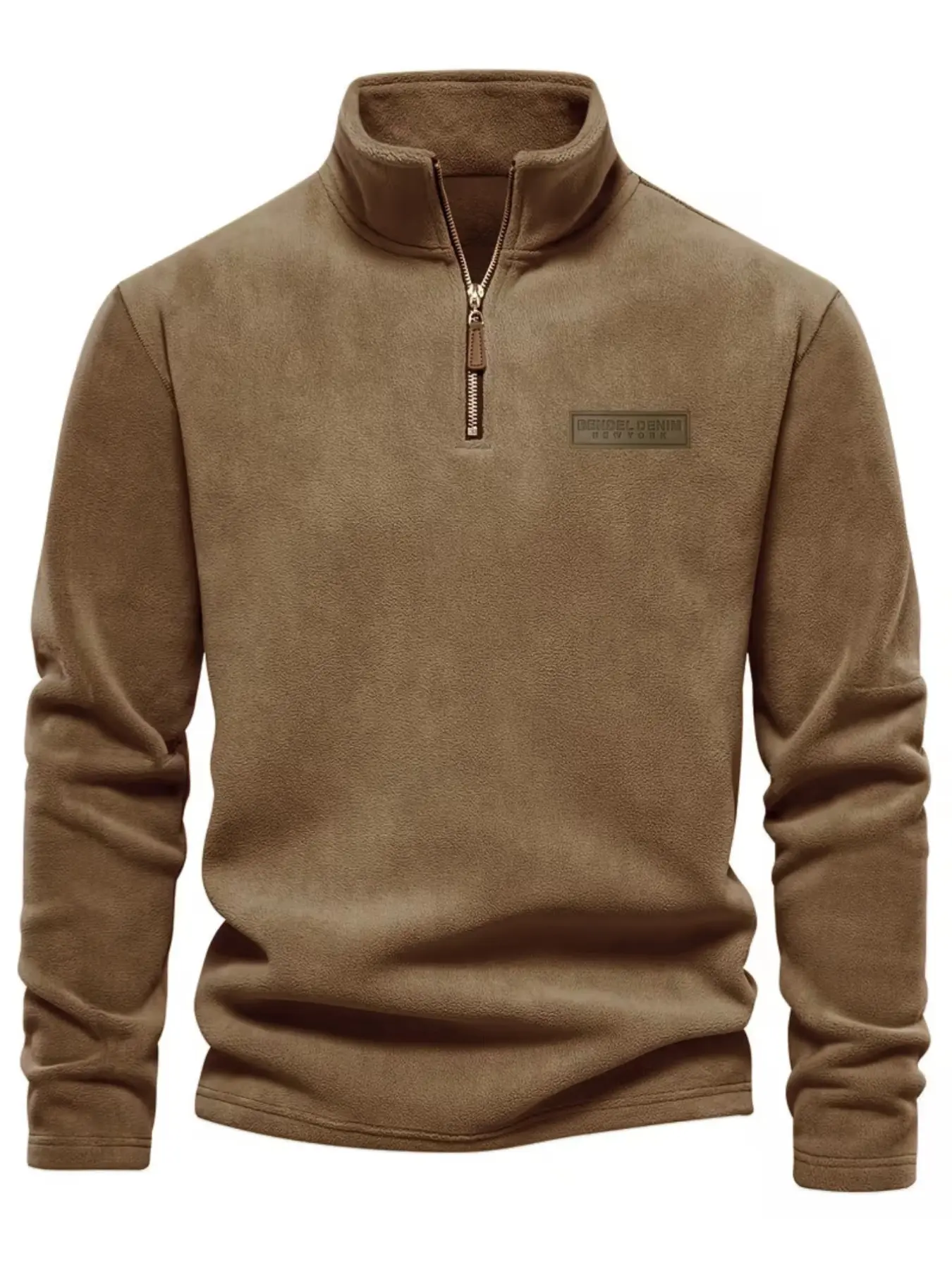 Men's Half-Zip Fleece Pullover, Stand Collar Soft Warm Long Sleeve Sweatshirt, Fall Winter Casual Top, Ideal for Cold Weather, Casual Street Sweatshirt