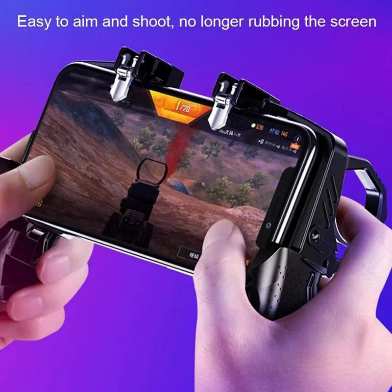 Trigger Game Controller for iPhone Android, Built‑in Phone Holder USB Wired Gamepad  for PUBG Mobile Free Fire Mobile Gaming Programmable 6-axis gyroscope Wireless Switch Pro Controller with Gyro PS4 effect joystick