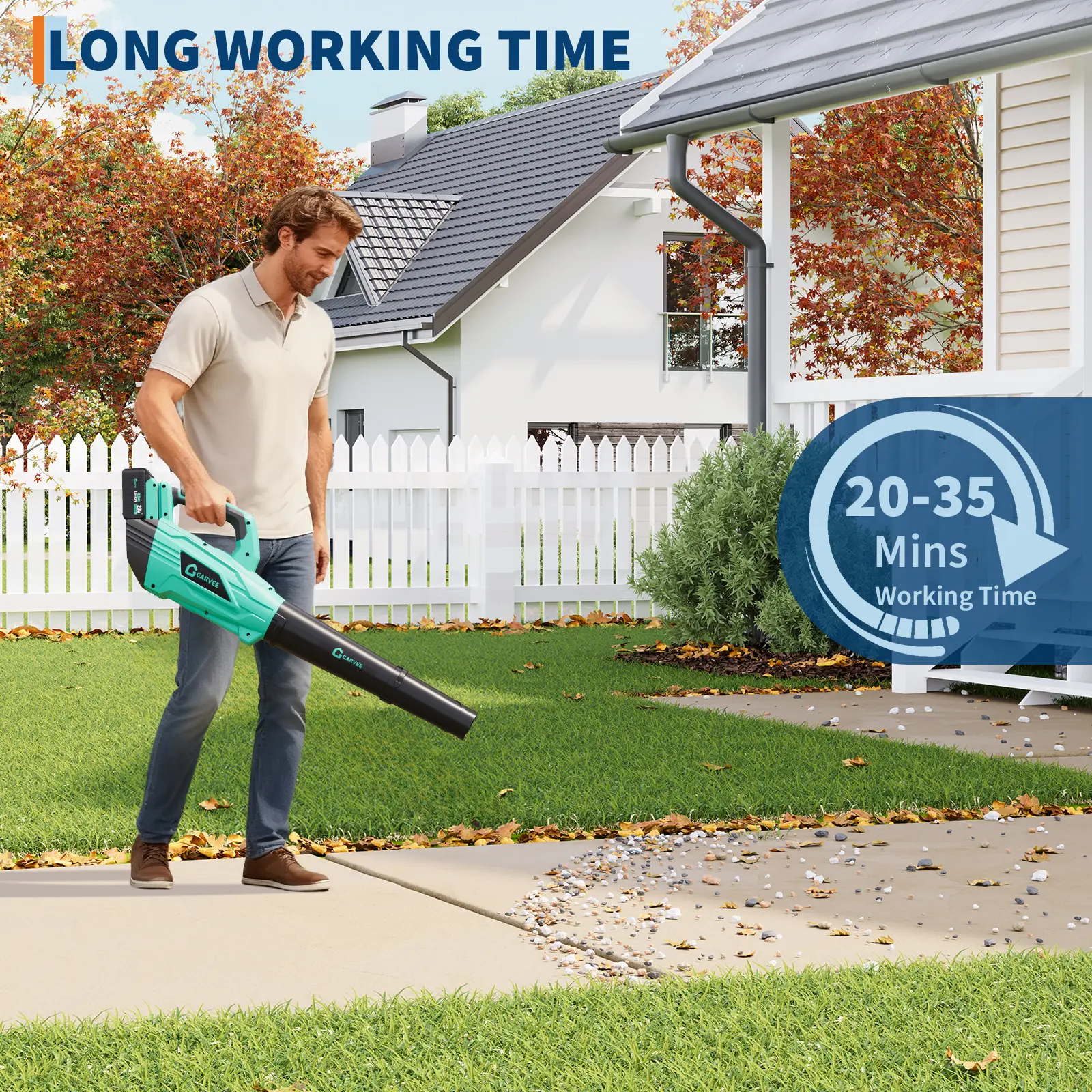Garvee High-Power Wireless Leaf Blower 700CFM 250MPH - 20V Brushless Motor - Battery & Charger Included - Lightweight, Low Noise, Handheld for Lawn, Yard, Garden - Standard Version