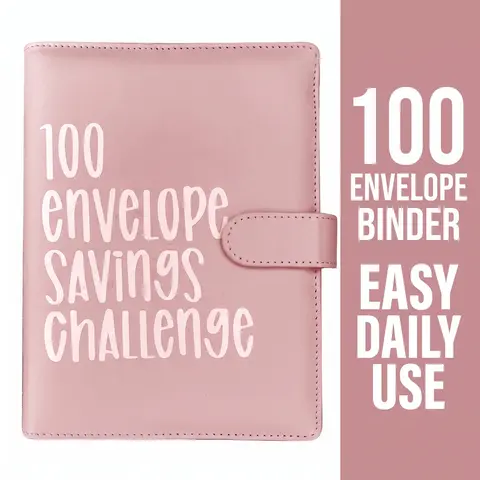 100 Envelope Saving Challenge Binder, Budget Binder, Monthly Budget Planner and Savings Challenge Planner, Money Organizer Notebook, Savings Tracker Organizer