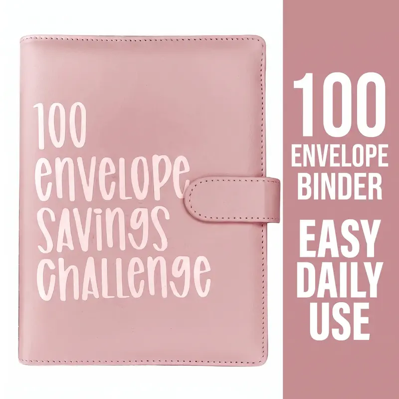 100 Envelope Saving Challenge Binder, Budget Binder, Monthly Budget Planner and Savings Challenge Planner, Money Organizer Notebook, Savings Tracker Organizer