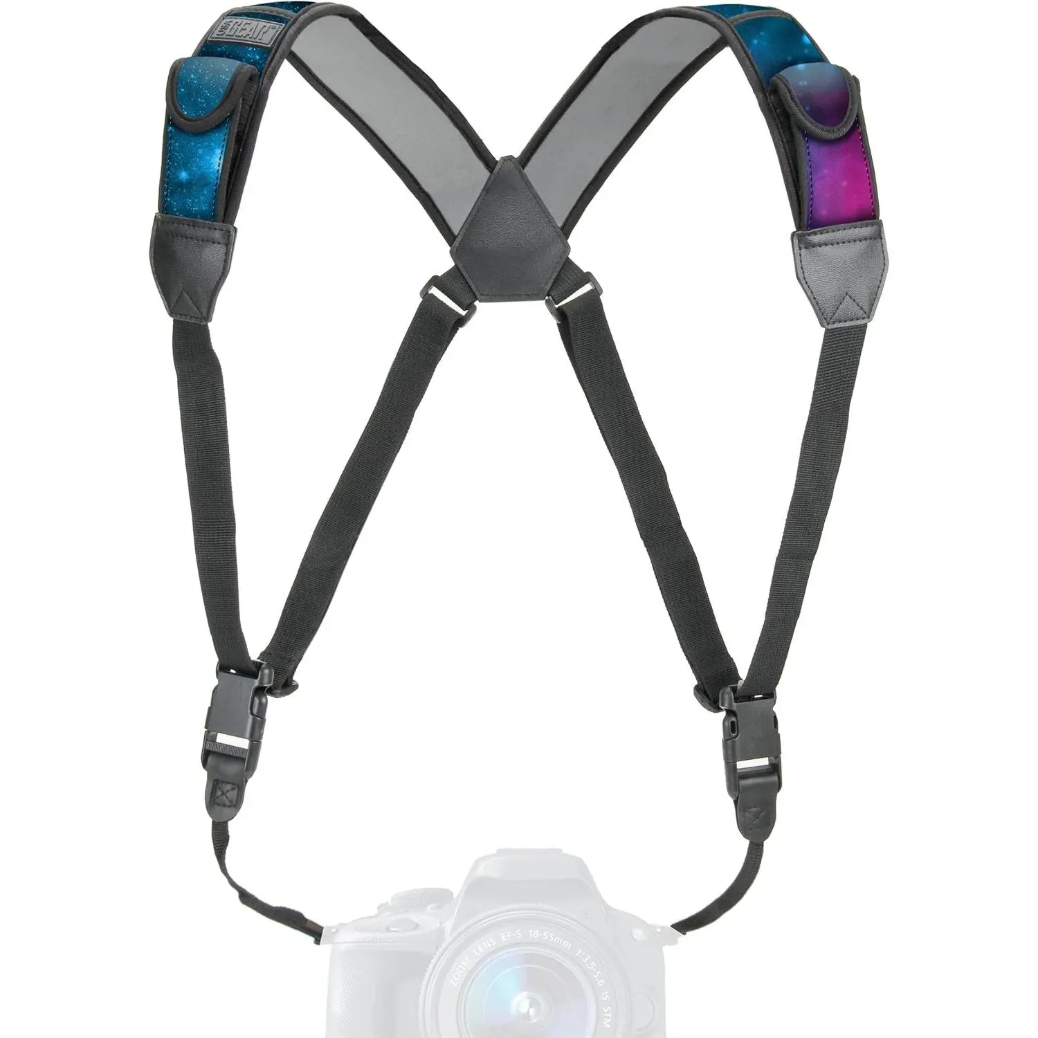 DSLR Camera Strap Chest Harness with Quick Release Buckles, Galaxy Neoprene  and Accessory Pockets - Compatible with , ,  and  Point and Shoot and Mirrorless Cameras