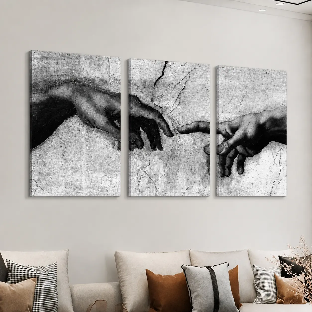 Wooden Framed Canvas Painting, 3 Counts/set Hand Pattern Wall Art, Decorative Wall Art, Room Wall Art, Modern Art Wall Decoration, Home Decoration Canvas Prints Poster, Solid Wooden Frame, Artistic, Universal Aesthetic