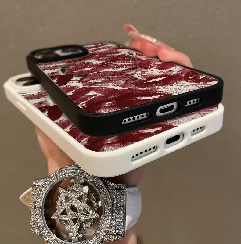 Multi-Functional Magnetic Case for iPhone11/12/13/14/15/16/17/promax Lipstick Kiss Prints MagSafe Ready, Anti-Fall,Ultra-Thin Design |   Perfect for Everyday Use