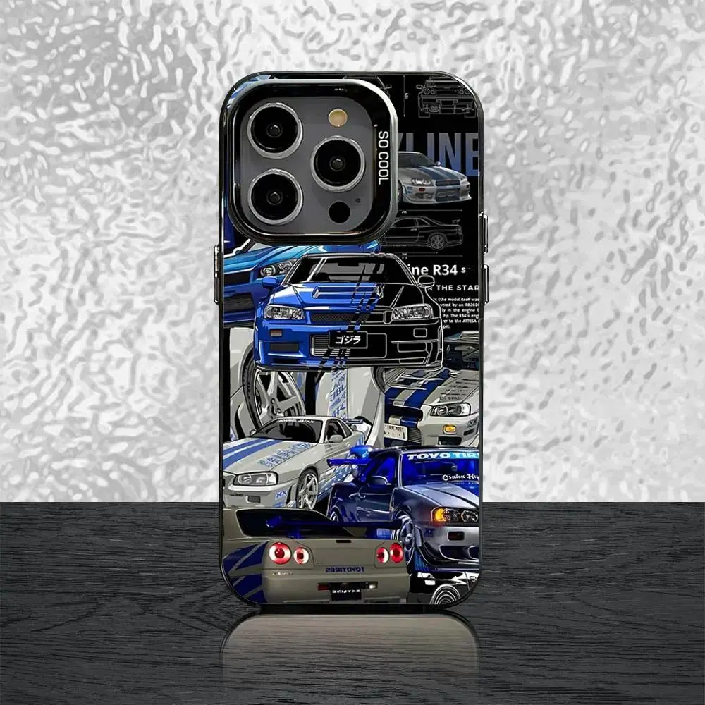 Fast & Furious Themed Flexible TPU Protective Shell Cover, Black Candy Matte Shockproof Case for iPhone 17 Air, 16, 15, 14, 13, 12, 11 Pro Max Plus & Various Models of Samsung S26, S25, S24, S23, S22 Plus Ultra