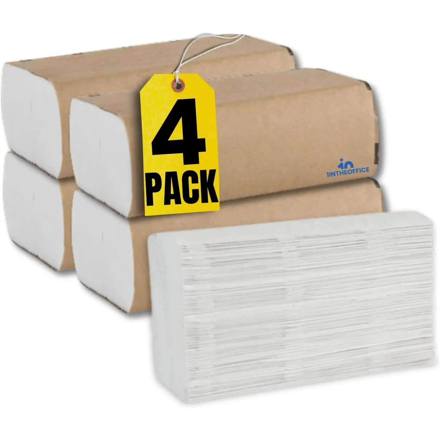 Multifold Paper Towels, Paper Hand Towels for Bathroom, Folded Paper Towels, 1-Ply, 9" x 9.45", 250 Towels/Pack, 4 PackGift