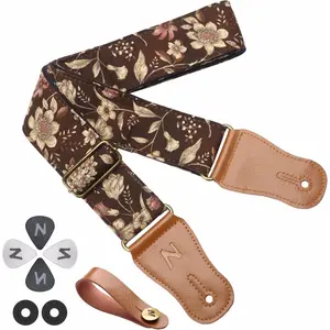 Guitar Strap for Acoustic Guitar, Ukulele, Headstock Strap Adapter, Guitar Picks and Strap Locks