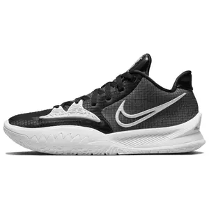 Nike Kyrie Low 4 TB Black White Basketball Shoes for Men and Women – Round Toe, Lace-Up, Fabric-TPU Upper, Cushioned, Non-Slip, Durable, Supportive Verifiable, with credentials and supporting global authentication