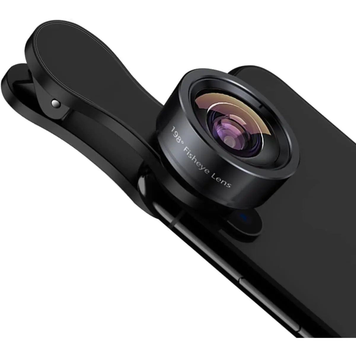 Fisheye Lens 198° Fish Eye Phone Camera Lens Kit for  Fish Bowl Camera Lens Attachments for   Smartphone Black