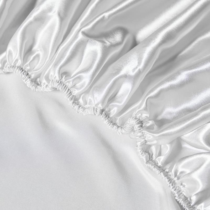 Solid Color Satin Fitted Sheet Set, 3 Counts/set Including 1 Fitted Sheet & 2 Pillowcase without Filler, Soft Comfortable Bedding Set for Bedroom, Dormitory, Hotel Solid Color Satin Fitted Sheet Set, 3 Counts/set Including 1 Fitted Sheet & 2 Pillowcase without Filler, Soft Comfortable Bedding Set for Bedroom, Dormitory, Hotel