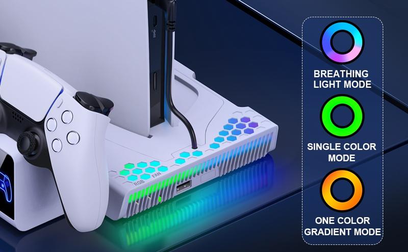 BEBONCOOL For PS5 Slim Cooling Stand Dual Controller Charging Station for Playstation 5 Console  Wall Mount Cooling Station PS5 Charger