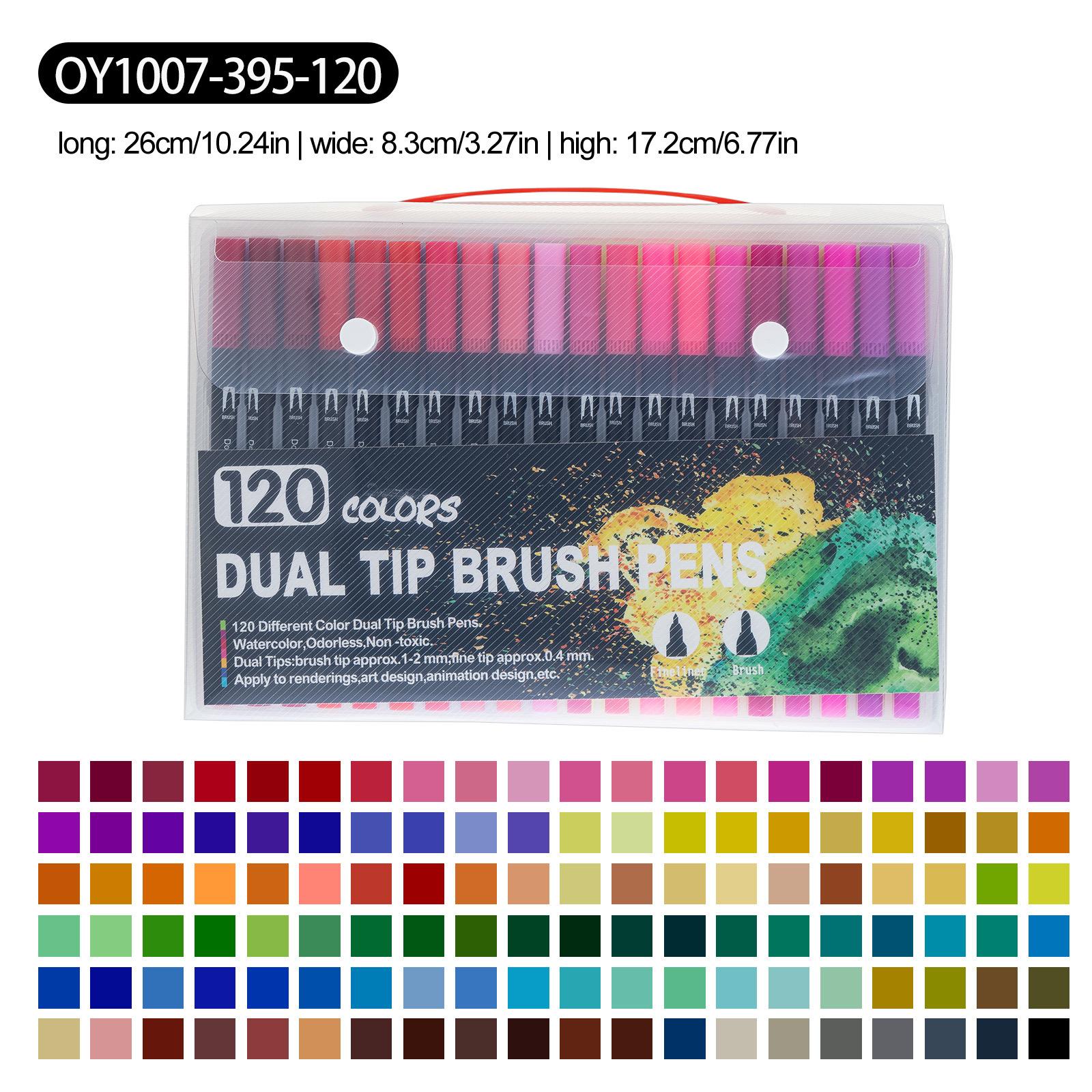 12/24/36/48/60/100/120/132 Colours Double Fibre-Tip Pens,Dual Brush Pen Set,Fine Tip Brush Art Markers Artist Supplies for Adult Student Drawing Watercolours Bujo Art Supplies
