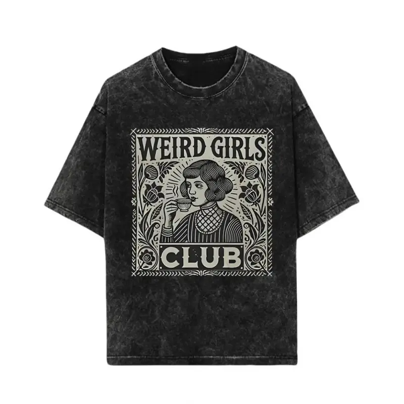 Weird Girls Club Graphic T-Shirt for Women, Whimsy Goth & Witchy Weirdcore Aesthetic, Lightweight Cotton Top for Casual Alt Outfits, T Shirts, Shirts For Women, Graphic Tees Women