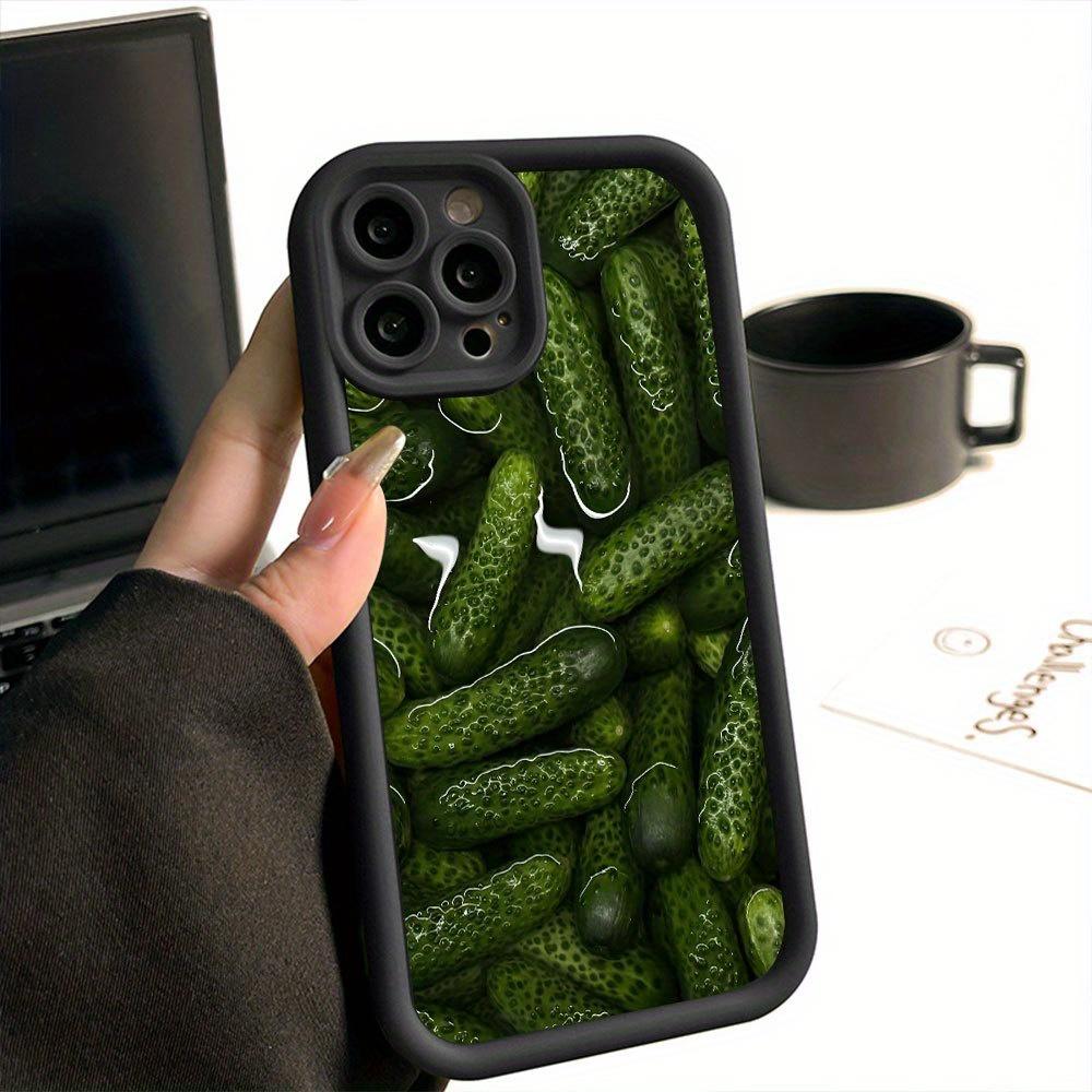 Fresh and Unique Cucumber-themed Creative Pattern, New "Heaven's Eye" Ladder-style Phone Case, Fun and Distinctive, Simple, Stylish, and Trendy, a Holiday Gift for Couples, Suitable for iPhone 17 E Air Pro ProMax iPhone16 15 14 Plus 13 12 Mini 11 X XS XR