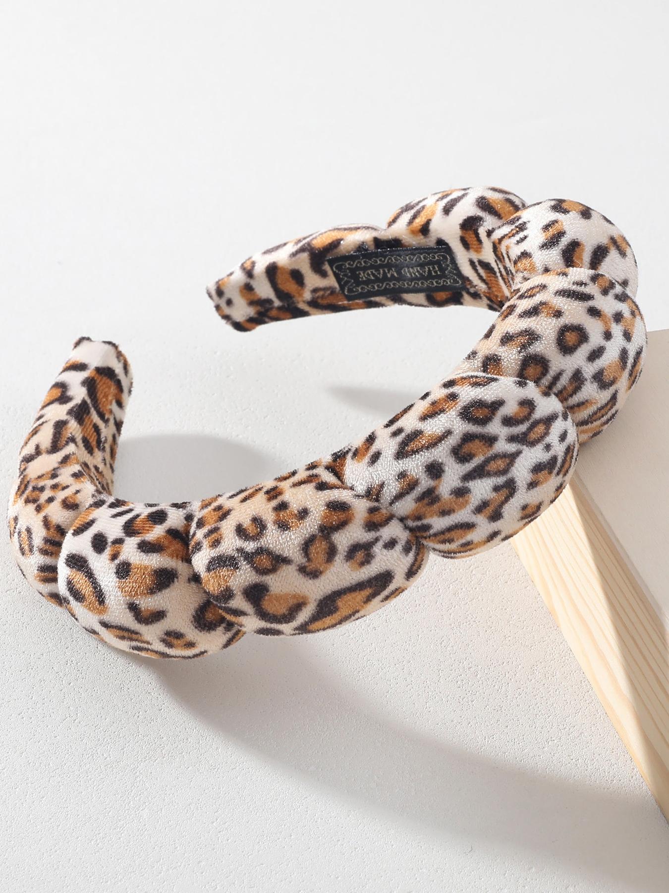 Leopard Print Hair Hoop, Fashionable Hair Accessories for Women & Girls, Pull Headband, Wash Face, Bath, Make Up, Fix Hair Band