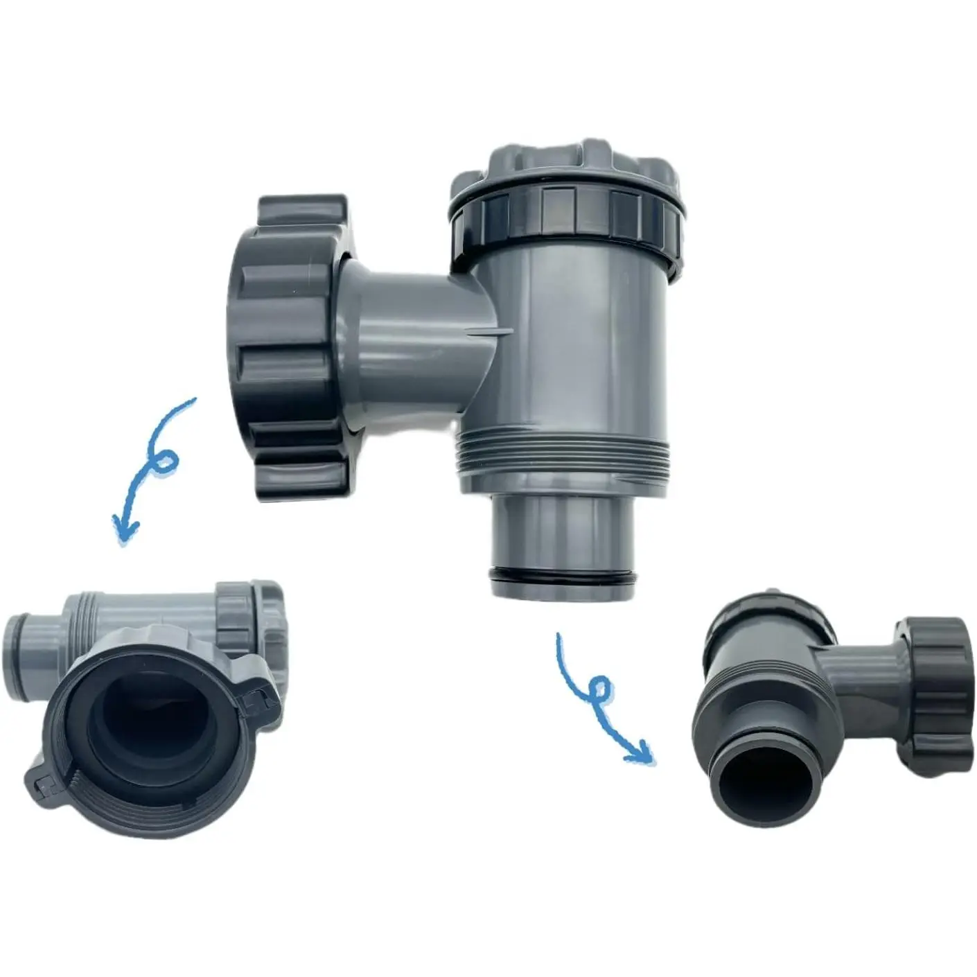 Universal Valve for Above Ground Pools - 1.55" Connection, 1800 GPH Flow Rate, Easy to Install On/Off Shut Off Valve, Replacement for Pool Pump, Pool Shut Off Valve