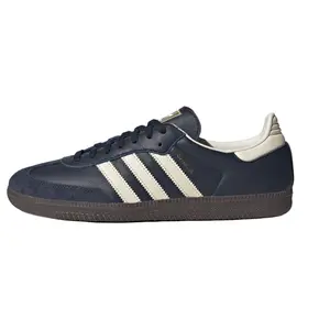 Adidas Originals Samba OG Comfortable Low-Top Training Shoes for Men and Women in Navy Verifiable, with credentials and supporting global authentication