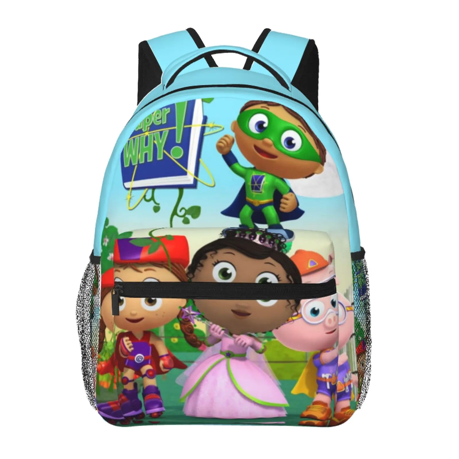 Super Why2 backpack, anime bookbag cartoon lightweight backpacks,adjustable straps book bags for teens girls boys, fashionable unisex school bag, kids bags for office travel college work school, gift