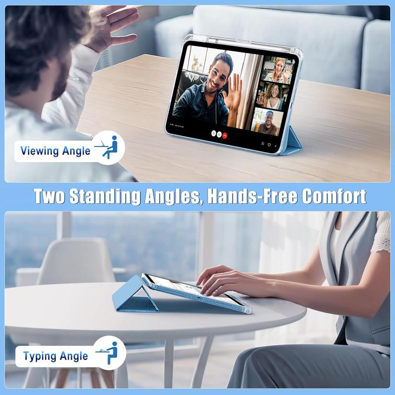 Shiny Clear iPad Case | Glitter Back Cover with Pencil Holder for iPad 10th & 11th Gen