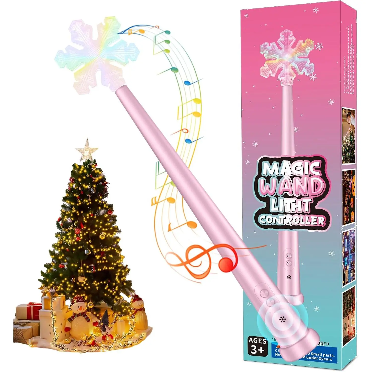 Christmas Tree Light Wand Remote - Voice Control Magic Wand Light Controller with  Outlet Plug - Magical Christma Tree Lights  Wands for , Xmas Gifts Outdoor Lighting Decoration