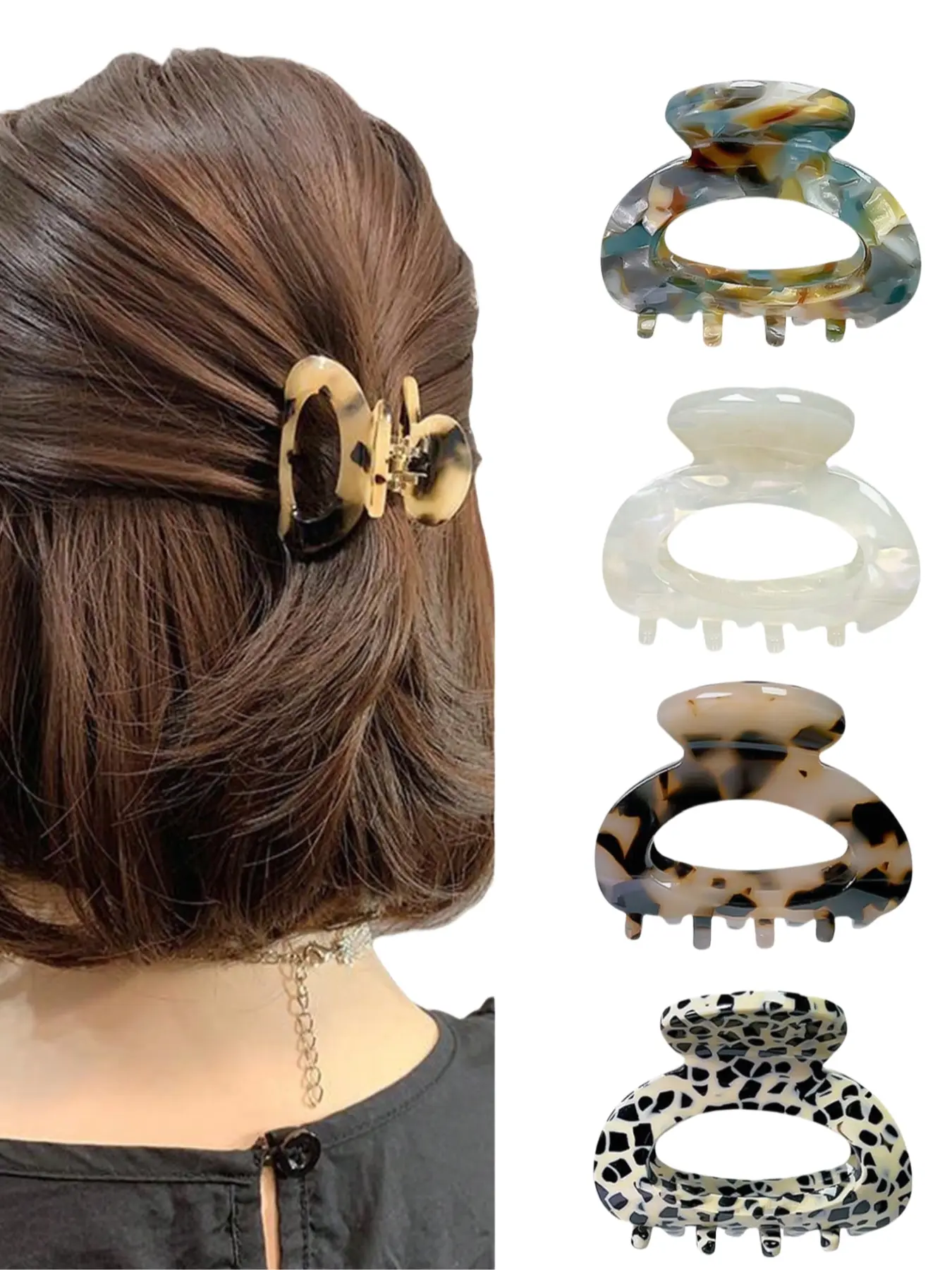 4pcs Leopard Print Hair Clips for Women, Elegant Summer Style Small Hair Accessories, Perfect for Daily & Hairstyles Decorations