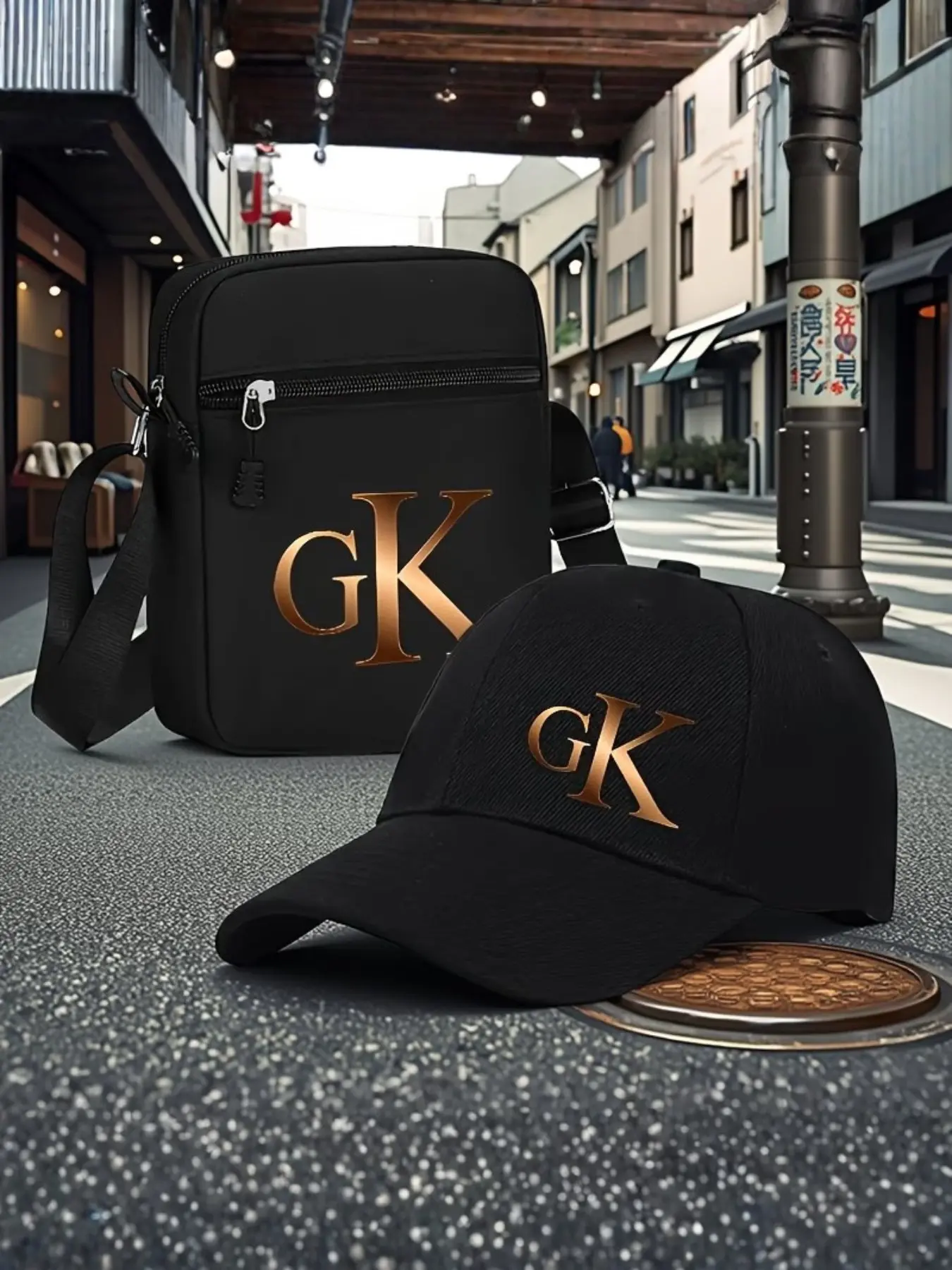 Letter Pattern Baseball Hat and Crossbody Bag Set, Adjustable Street Fashion Outdoor Sports Cap and Shoulder Bag, Perfect Gift