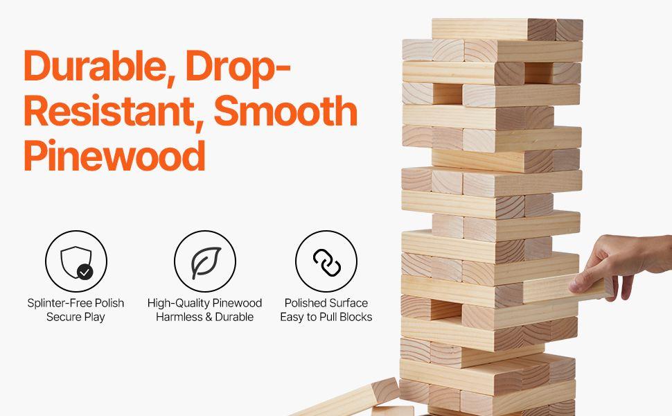 Tumbling Timber Toy 60 Blocks Giant Tumble Tower Blocks Game Pine Wood Bag Tumbling Timber Toy 60 Blocks Giant Tumble Tower Blocks Game Pine Wood Bag