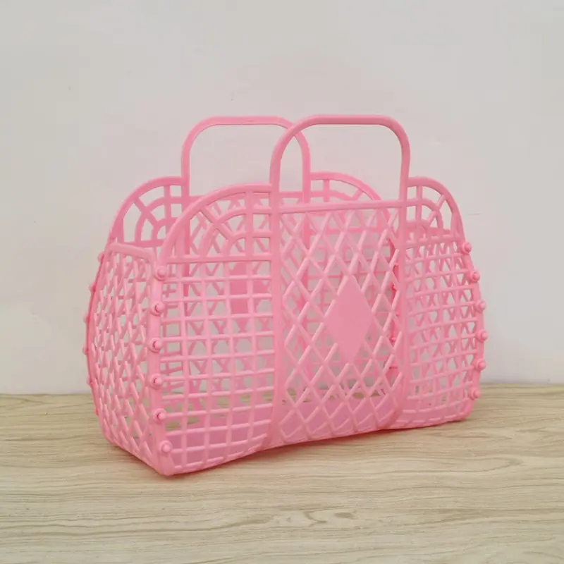 Dopamine Plastic Bath Basket, Handheld Hollow Out Storage Basket, Bathroom Shower Accessories Organizer, Portable Bath Basket, Bathroom Storage Baskets