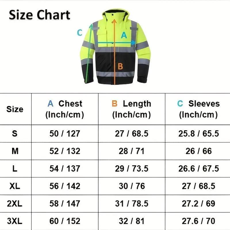 Mens High Visibility Reflective Jackets Waterproof Safety Jacket with Pockets Hi Vis Yellow Coats with Black Bottom Suitable for Cold Weather Work Construction（gift）.
