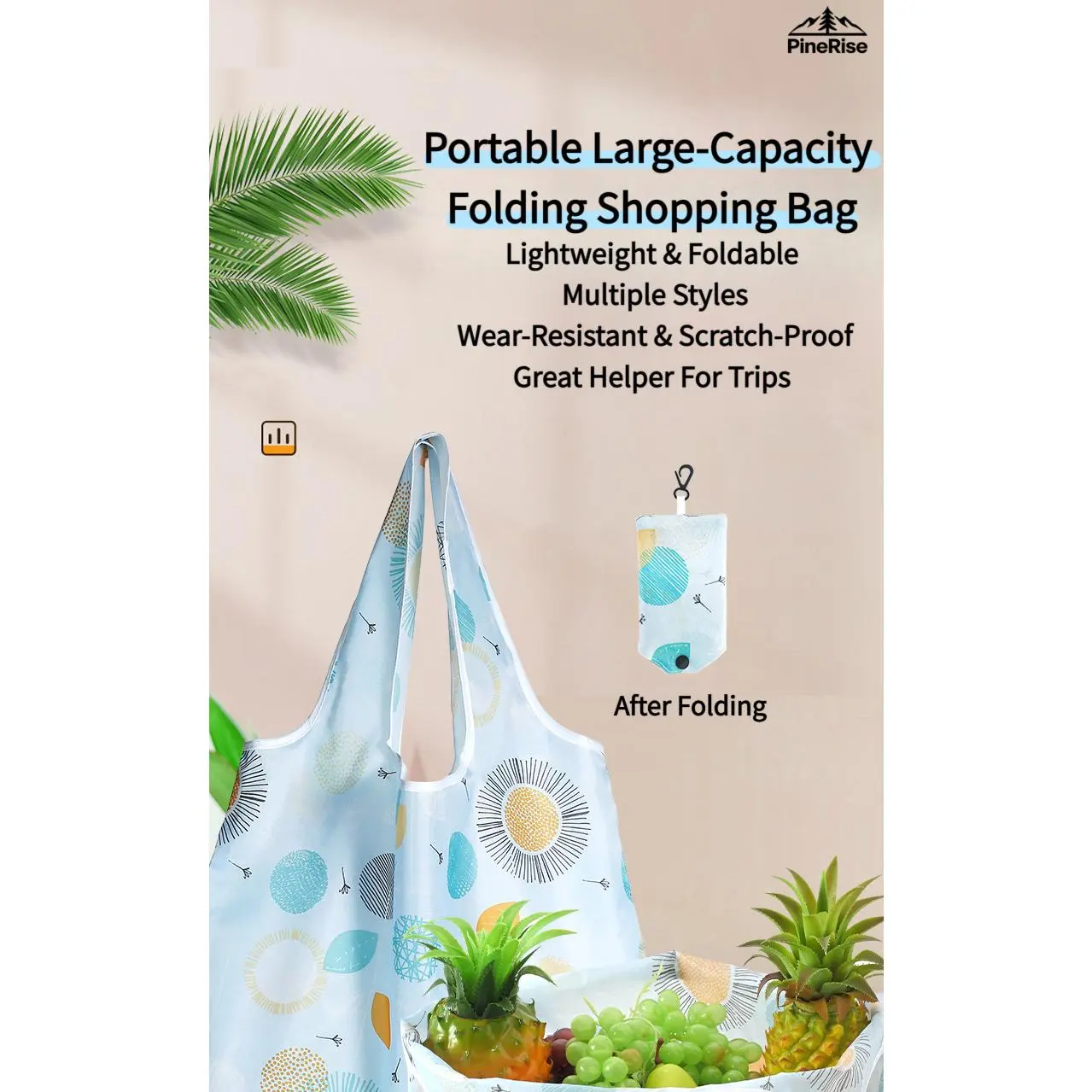 Unisex Folding Polyester Shopping Bag - Foldable, Portable, Lightweight 190T, Reusable Hand Tote for Outdoor Leisure, Grocery Carry, Daily Use
