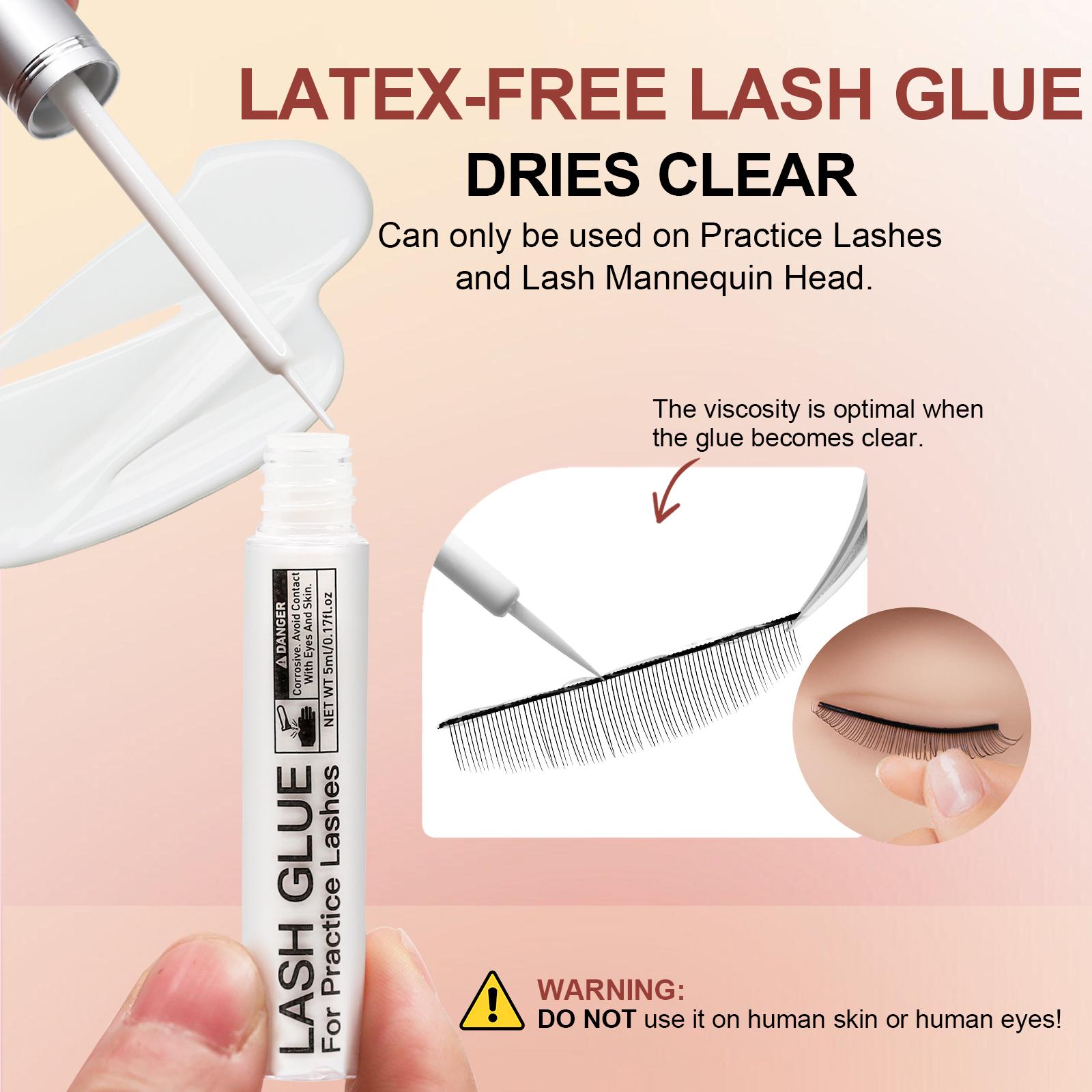 Practice Lashes Kit for Eyelash Extensions, Training Strips & Lashes for Lash Mannequin Head, Beginner Friendly Lash Extension Supplies, Lash Clusters Kit, Eyelash Tools