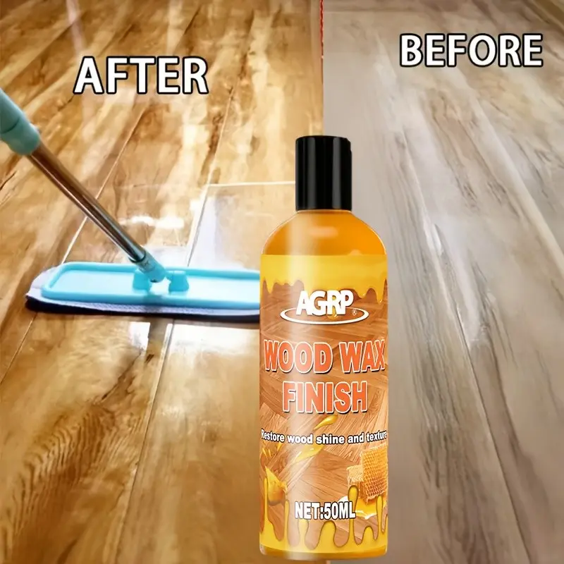 Solid Wood Beeswax Polish Paste with Applicator Sponge, Wood Conditioner Restoring Natural Gloss for Wooden Furniture, Hardwood Floors & Solid Wood Doors, Must-Have Household Wood Care Product