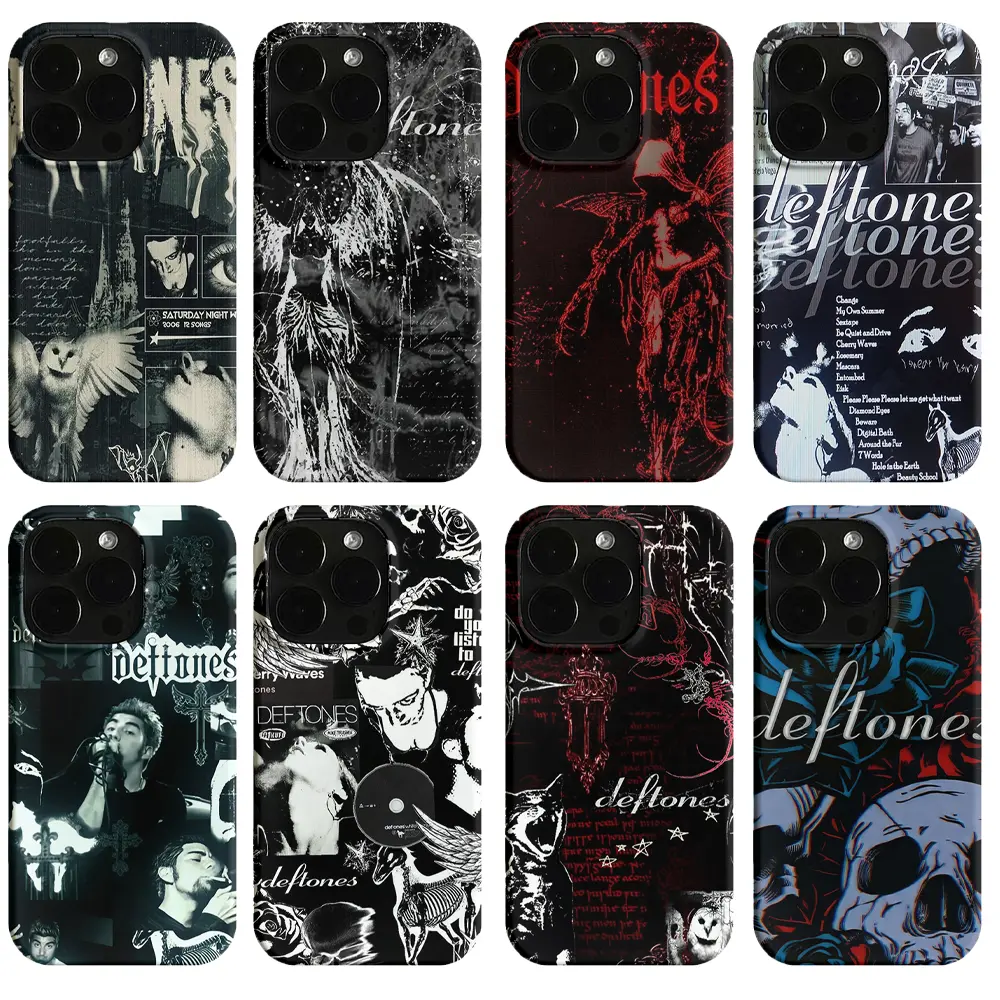 Skull Rose Deftones Graphic Silicone Phone Case - Durable, Shockproof Protection for iPhone 12-17 Pro Max/Air/Plus, Samsung S23-26 Smartphones - Punk Friend Matching Presents