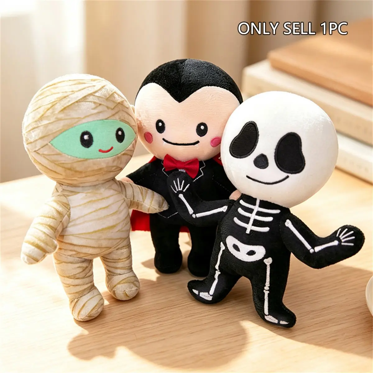 Halloween Mummy Vampire Skull Plush Toy, Soft Fluffy Monster, Perfect for Halloween Party Decor, Kids Birthday Gift, Party Exchange Gift