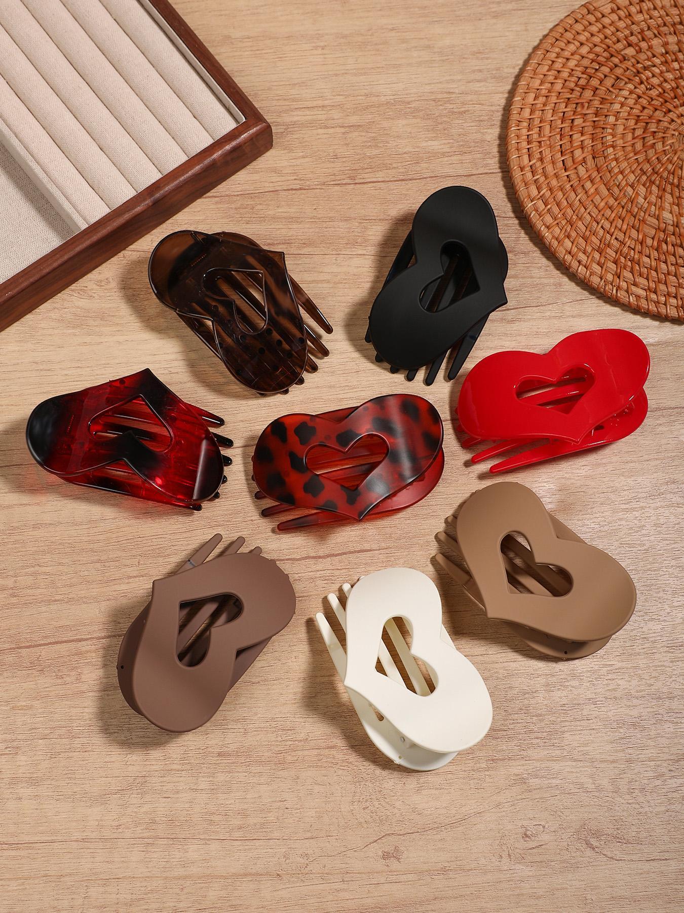 Heart Shaped Hair Claws, Hair Claws Set, Casual and Versatile Hair Accessories for Women, Minimalist Headwear Suitable for Thick Hair, Fashion Hair Accessories for Party, Daily Clothing Decor