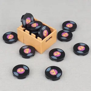 MOC 10PCS Printed 14769pb 2X2 Vinyl Record With Musical Notes Pattern Building Block Kit 14769 Particle Idea Toy Children Gifts
