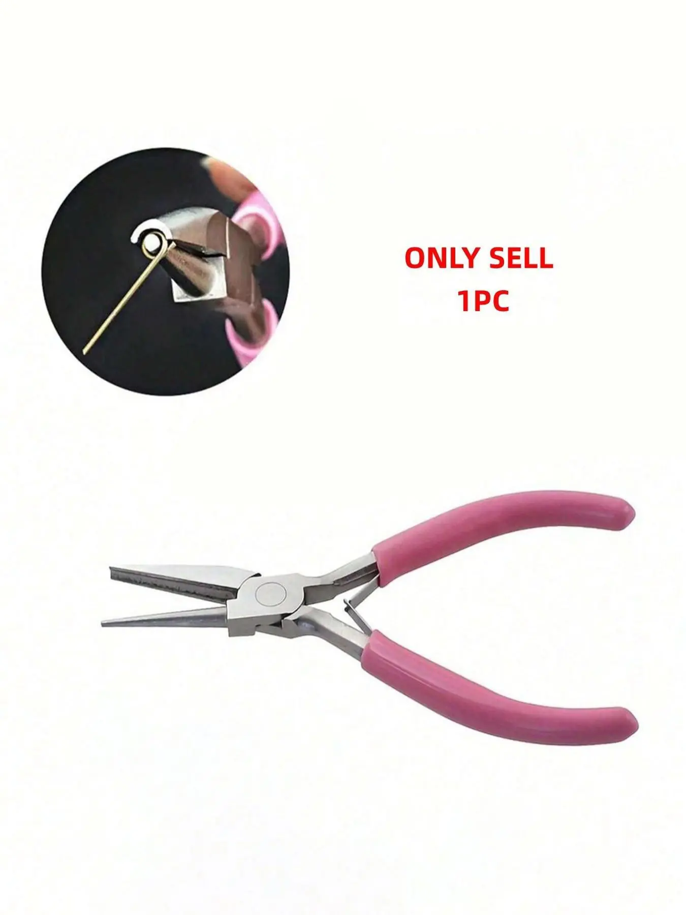 1Pcs Professional Round Concave Stainless Steel Pliers for Jewelry Making - Mini Precision Wire Looping & Bending Tool, Ideal DIY Hand Tool for Craft Hobbyists