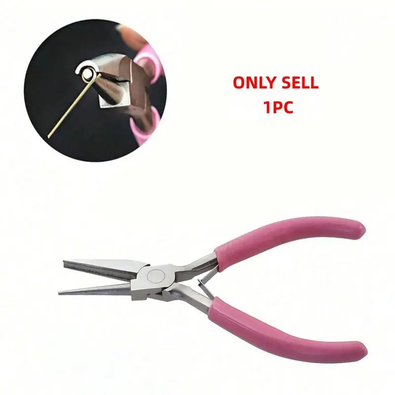 1Pcs Professional Round Concave Stainless Steel Pliers for Jewelry Making - Mini Precision Wire Looping & Bending Tool, Ideal DIY Hand Tool for Craft Hobbyists