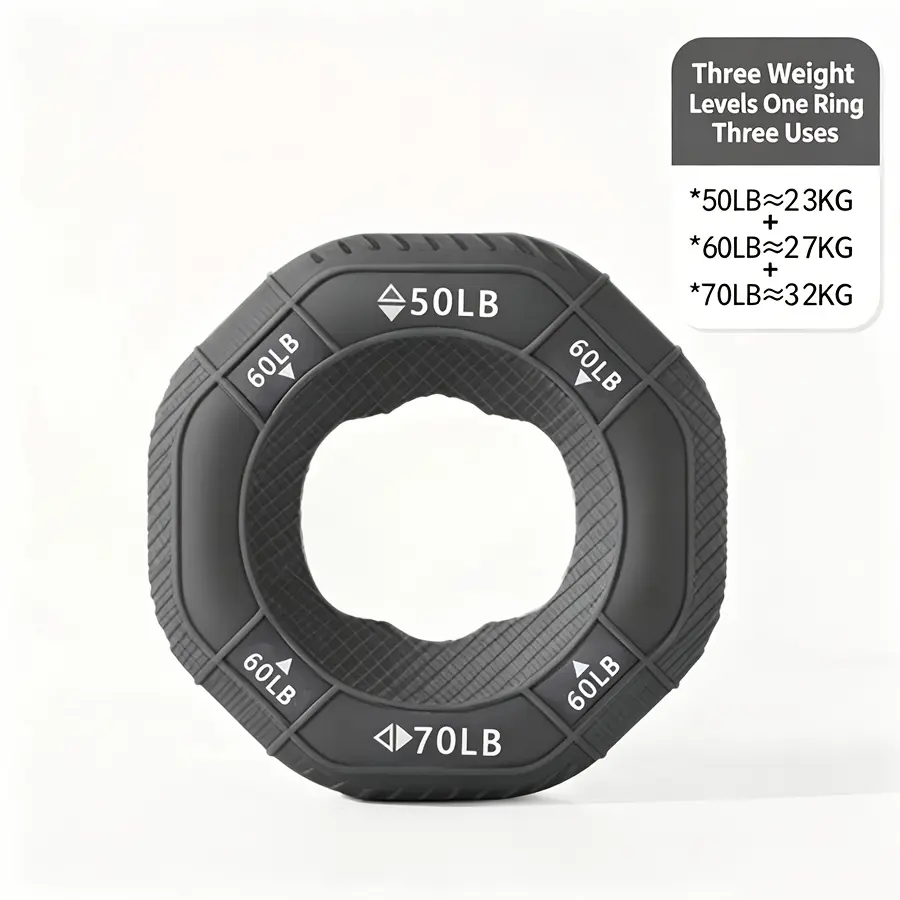 Hexagonal silicone grip trainer, grip ring, finger strength training device, men's professional muscle strengthening fitness equipment, multifunctional hand strength training, wrist extender, gym training, grip device, three types of resistance grip grips