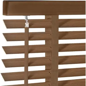 2" Cordless Solid Wood Blinds for Indoor Window 21.5" W x 36" H Real Wooden Blackout Blinds Horizontal Shutters Easy to Install for Home Interior Windows Walnut